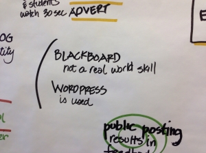 Blackboard is not a real world skill —> WordPress is used